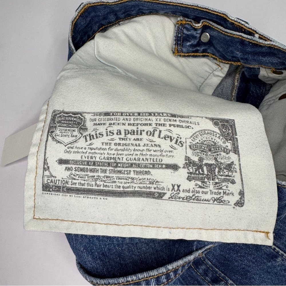 EB Denim Reconstructed Levi’s Vintage Cross Over Shorts SZ XXS/24 90’s Y2K USA - Picture 8 of 10